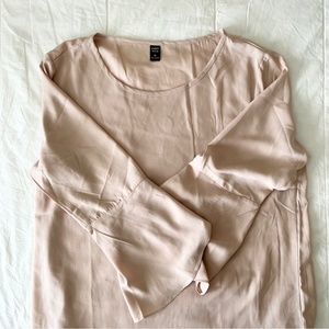 Pink Flare Sleeve Blouse